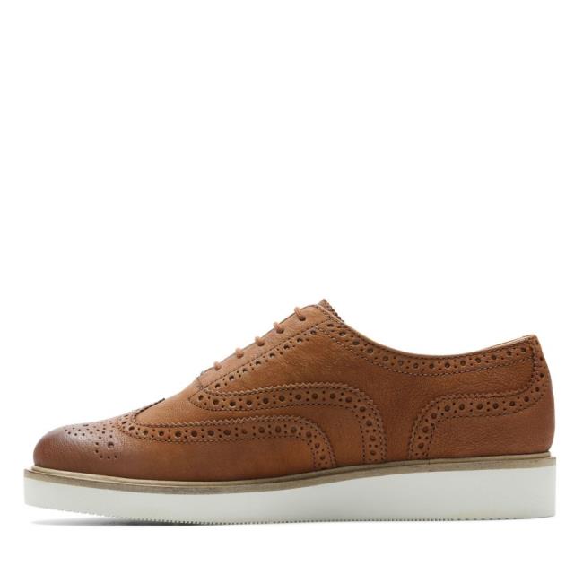 Női Clarks Baille Brogue Balerina Cipő Barna | CLK439WUX