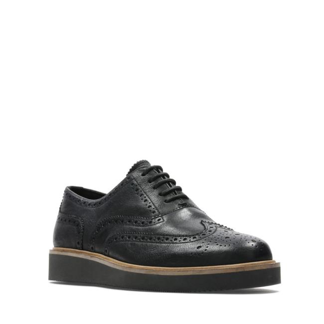 Női Clarks Baille Brogue Brogue Cipő Fekete | CLK890XGT