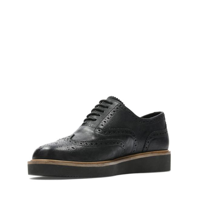 Női Clarks Baille Brogue Brogue Cipő Fekete | CLK890XGT