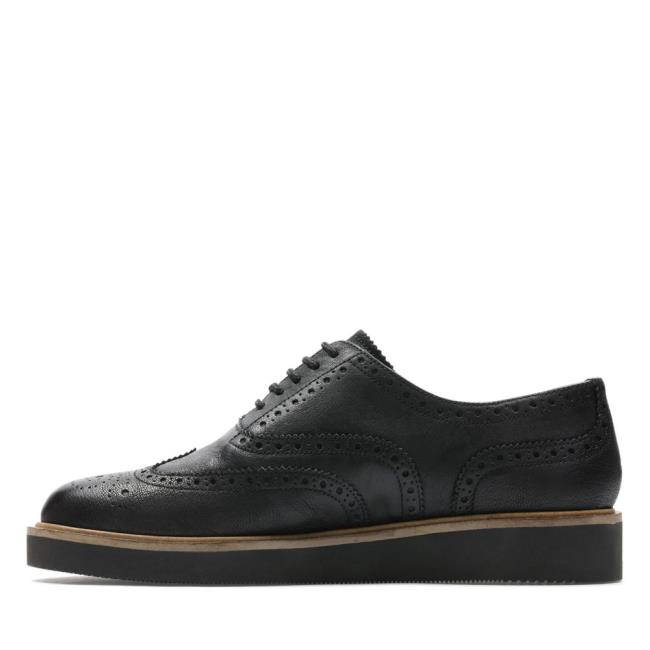 Női Clarks Baille Brogue Brogue Cipő Fekete | CLK890XGT