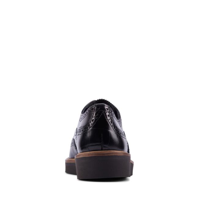 Női Clarks Baille Brogue Fekete Cipő Fekete | CLK574KZJ