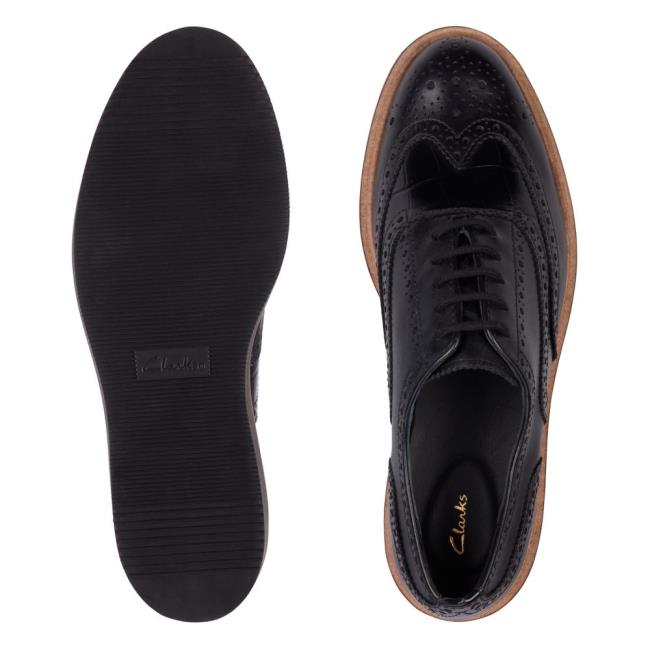 Női Clarks Baille Brogue Fekete Cipő Fekete | CLK574KZJ