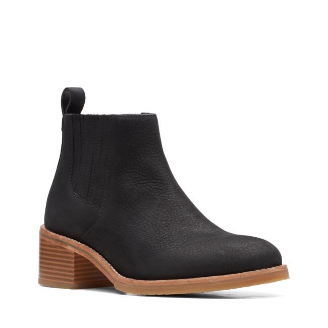 Női Clarks Cologne Top Bokacsizma Fekete | CLK017JVI