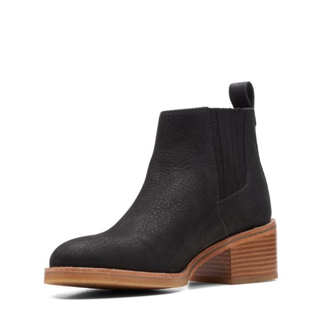 Női Clarks Cologne Top Bokacsizma Fekete | CLK017JVI