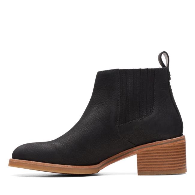 Női Clarks Cologne Top Bokacsizma Fekete | CLK017JVI