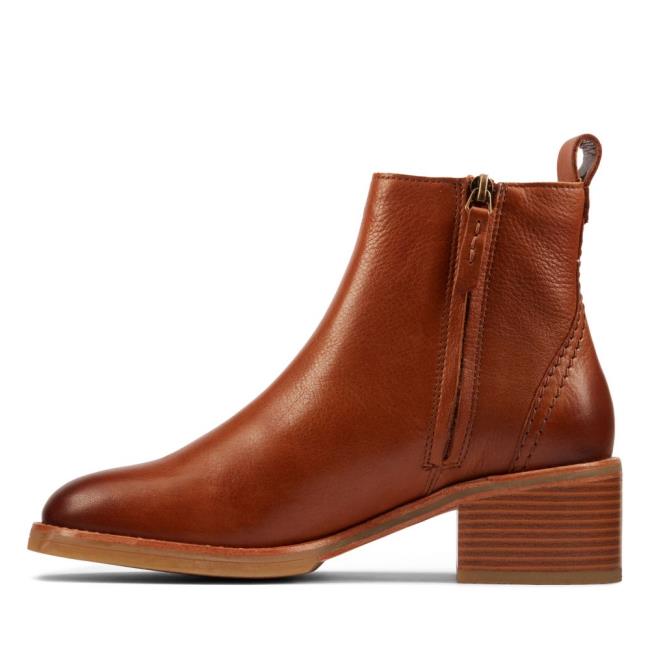 Női Clarks Cologne Zip Bokacsizma Sötétbarna | CLK491ETD