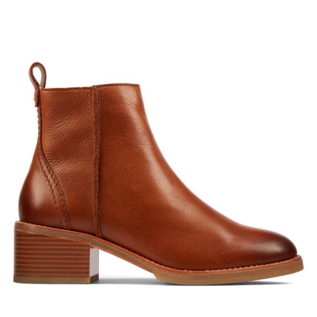 Női Clarks Cologne Zip Bokacsizma Sötétbarna | CLK491ETD