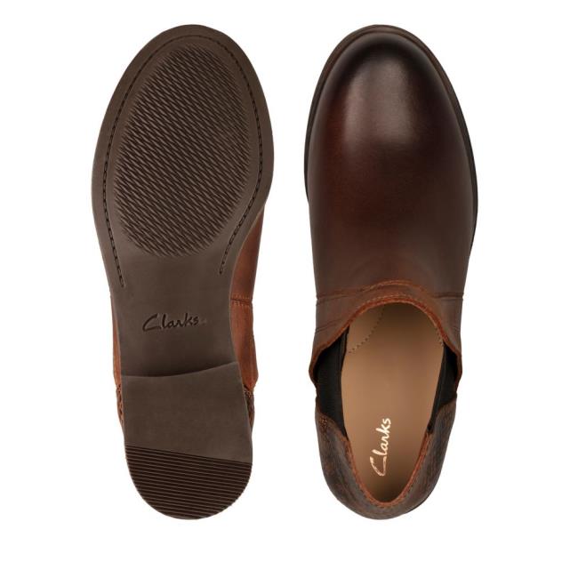 Női Clarks Demi 2 Beat Bokacsizma Sötétbarna | CLK609JWX