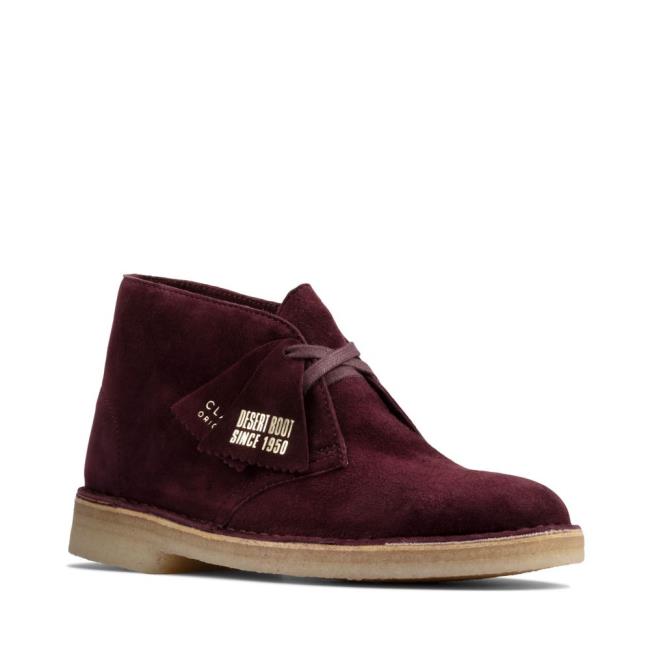 Női Clarks Desert Boot Bokacsizma Bordó | CLK234VUT