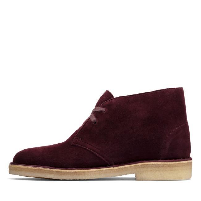 Női Clarks Desert Boot Bokacsizma Bordó | CLK234VUT