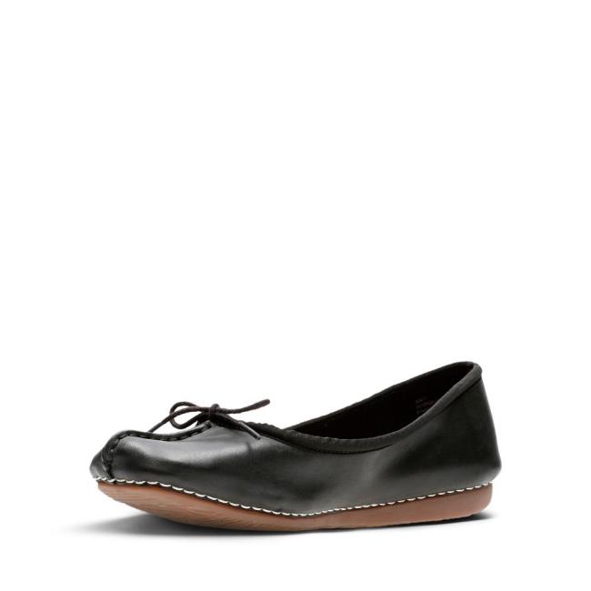 Női Clarks Freckle Ice Balerina Cipő Fekete | CLK812ZER