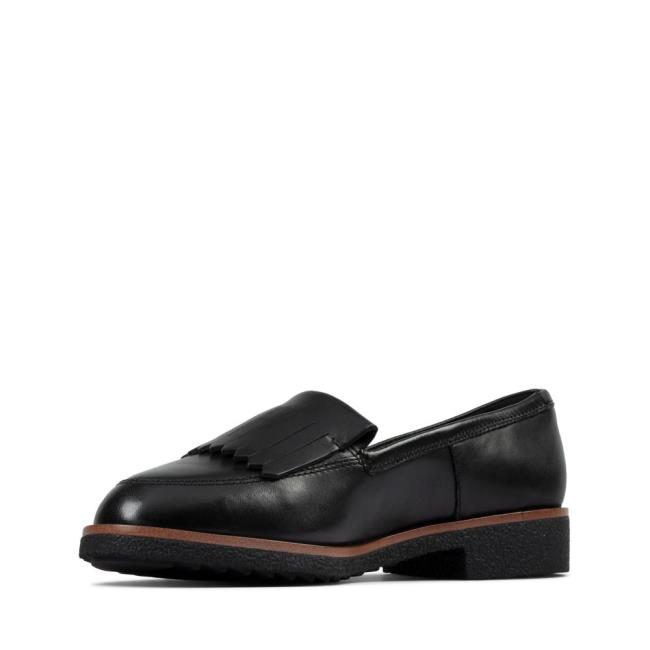 Női Clarks Griffin Kilt Balerina Cipő Fekete | CLK634ANS