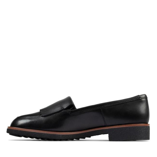 Női Clarks Griffin Kilt Fekete Cipő Fekete | CLK976EWI