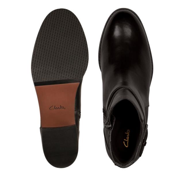 Női Clarks Hamble Csatos Bokacsizma Fekete | CLK072MIV