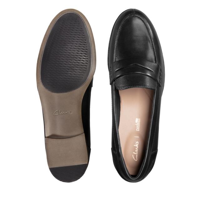 Női Clarks Hamble Loafer Balerina Cipő Fekete | CLK023KMQ