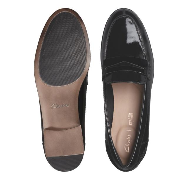 Női Clarks Hamble Loafer Fekete Cipő Fekete | CLK482GXC