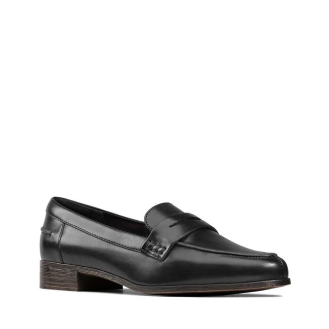 Női Clarks Hamble Loafer Fekete Cipő Fekete | CLK907PON