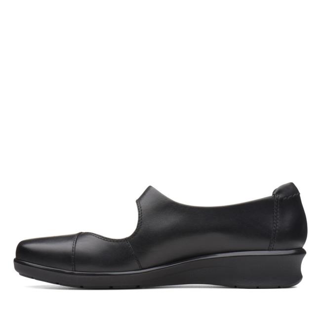 Női Clarks Hope Henley Balerina Cipő Fekete | CLK451MQO