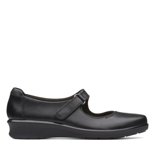 Női Clarks Hope Henley Balerina Cipő Fekete | CLK451MQO