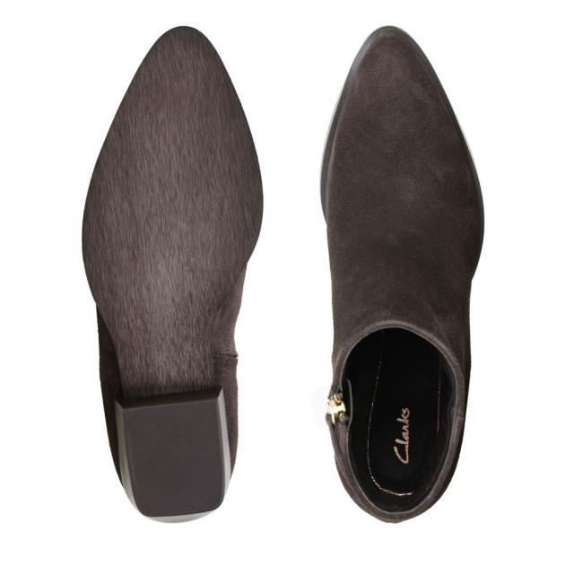 Női Clarks Isabella2 Zip Magassarkú Csizma Sötétbarna | CLK928NIJ