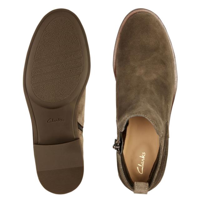 Női Clarks Memi Zip Bokacsizma Szürke Barna | CLK947ITJ