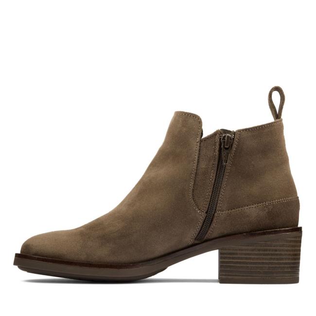 Női Clarks Memi Zip Magassarkú Csizma Szürke Barna | CLK456QLD