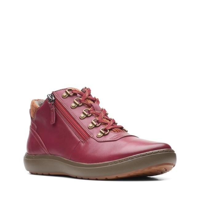 Női Clarks Nalle Mid Bokacsizma Piros | CLK879YUH