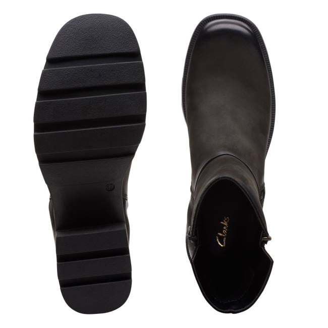 Női Clarks Odollo Zip Bokacsizma Fekete | CLK837VAE