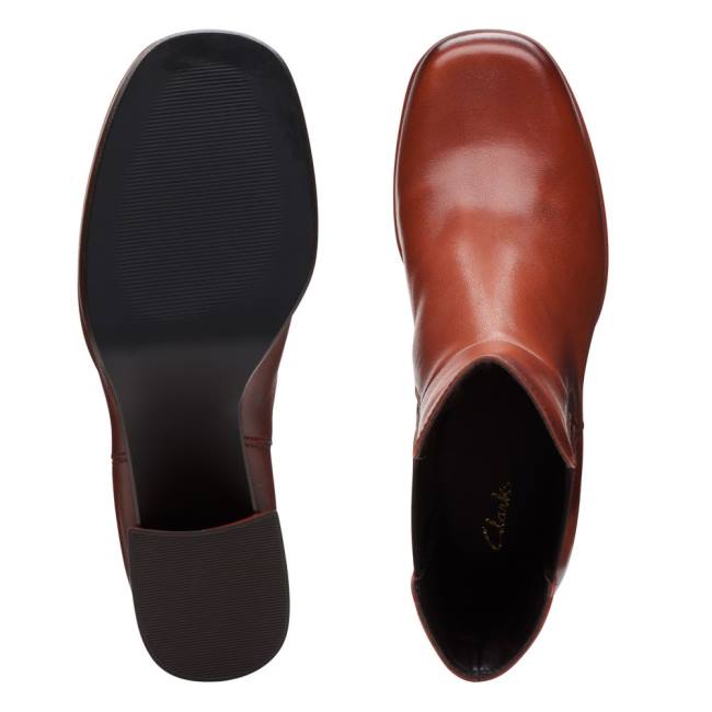 Női Clarks Pique Up Bokacsizma Sötétpiros | CLK801VPY