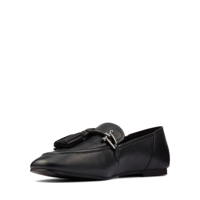 Női Clarks Pure 2 Tassel Balerina Cipő Fekete | CLK753YXG