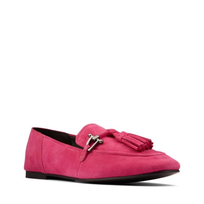 Női Clarks Pure 2 Tassel Balerina Cipő Rózsaszín | CLK126RIN