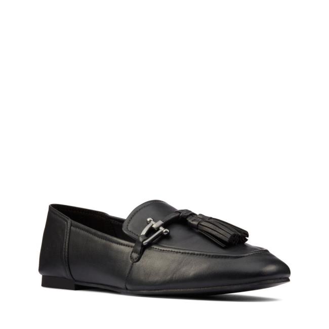 Női Clarks Pure 2 Tassel Fekete Cipő Fekete | CLK759GAC