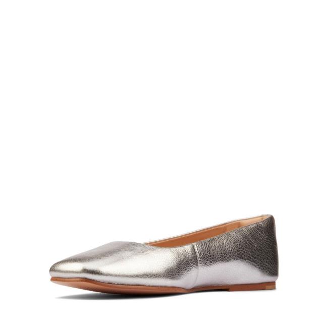 Női Clarks Pure Ballet 2 Balerina Cipő Metal | CLK483ENG