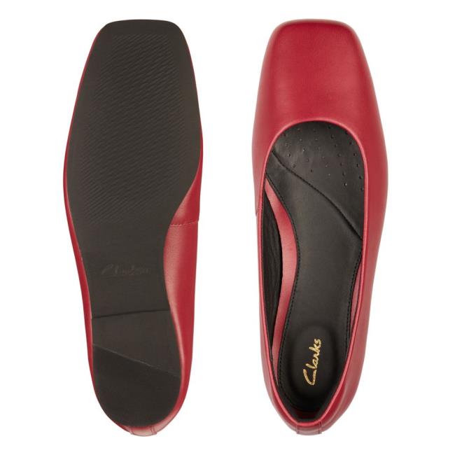 Női Clarks Pure Ballet 2 Balerina Cipő Piros | CLK506RHA