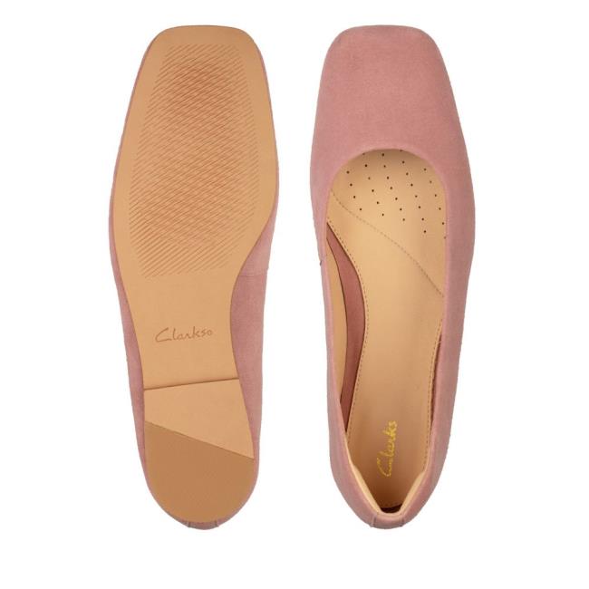 Női Clarks Pure Ballet 2 Balerina Cipő Rózsaszín | CLK012QZB