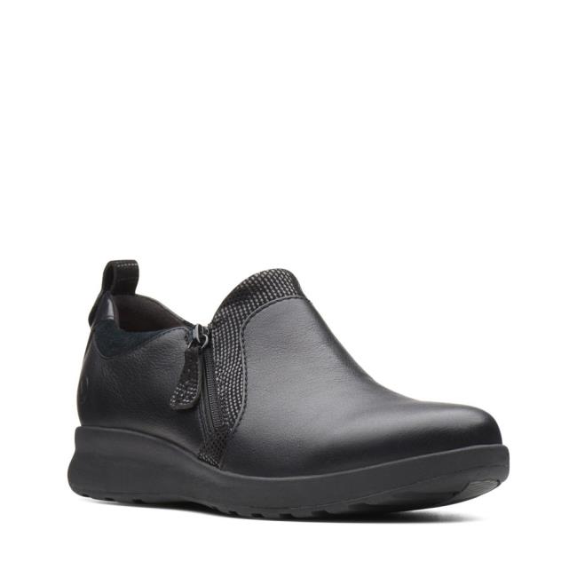 Női Clarks Un Adorn Zip Fekete Cipő Fekete | CLK427IZD