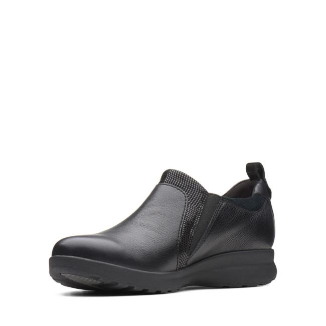 Női Clarks Un Adorn Zip Fekete Cipő Fekete | CLK427IZD