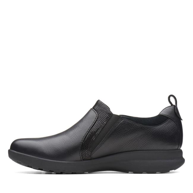 Női Clarks Un Adorn Zip Fekete Cipő Fekete | CLK427IZD