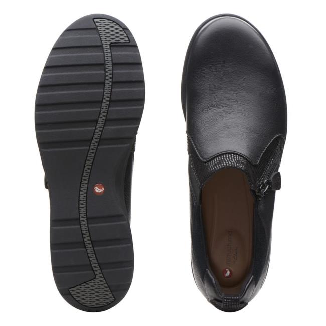 Női Clarks Un Adorn Zip Fekete Cipő Fekete | CLK427IZD