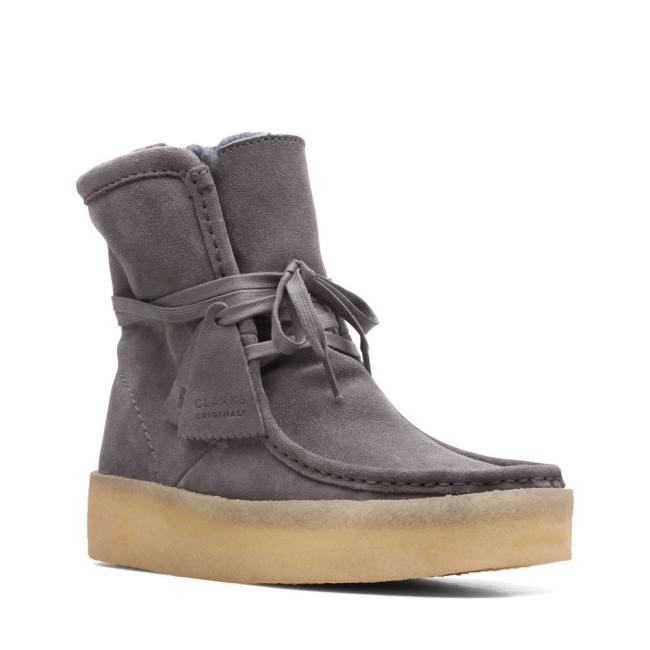 Női Clarks Wallabee Cup Hi Alkalmi Csizma Szürke | CLK623VXH