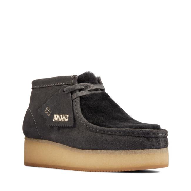 Női Clarks Wallabee Éktalpú Alkalmi Csizma Sötétszürke | CLK962QLA