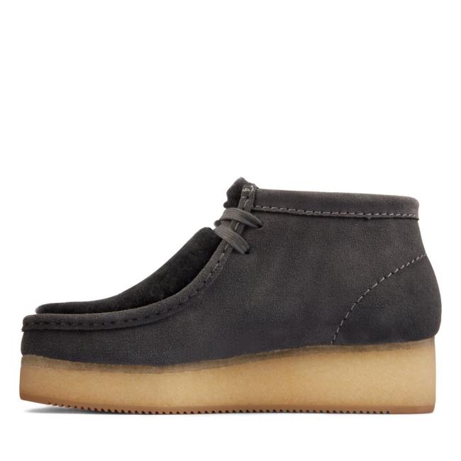 Női Clarks Wallabee Éktalpú Alkalmi Csizma Sötétszürke | CLK962QLA