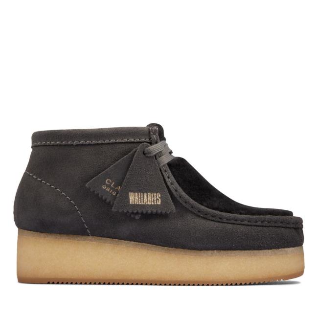 Női Clarks Wallabee Éktalpú Alkalmi Csizma Sötétszürke | CLK962QLA